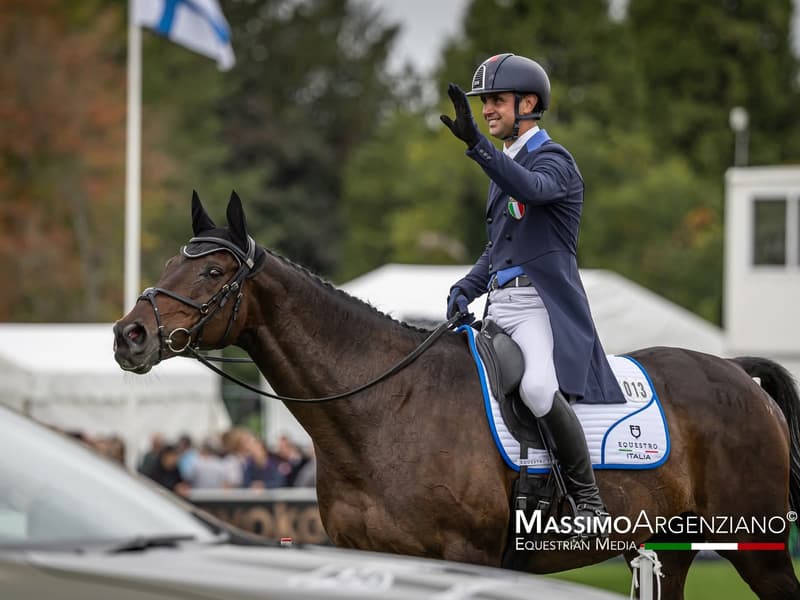 Dan Bizzarro representing Italy at Blenheim European Championships dressage